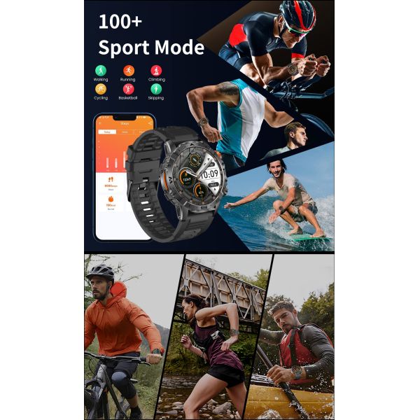 BH11 Outdoors GPS Smart Watch 4G SIM 1.5" AMOLED Display Camera Video 2G+16GB 900mAh IP67 Health Tracker Sports Answer Calls