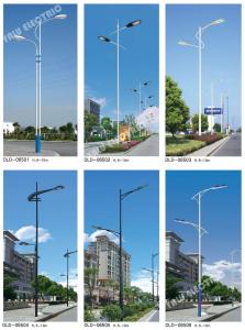 China hot sale style powder coating double arm 6m highway street lighting poles with solar floodlighting on sale