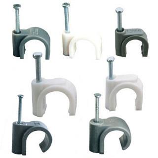 Cheap Square Shaped Plastic Cable Clips , Plastic Electrical Wire Clamp White / Black Color for sale