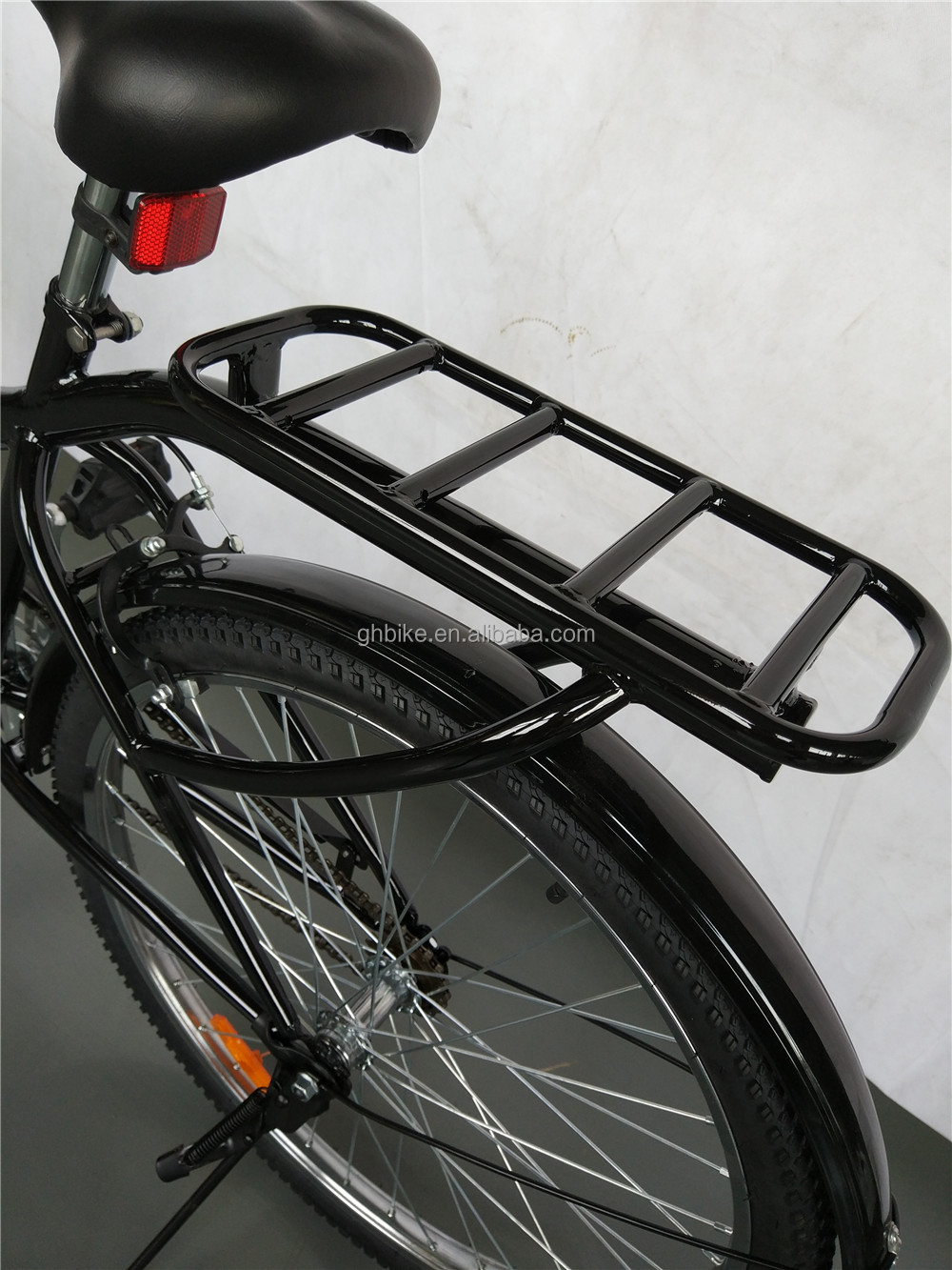 1.7m Length Black Color Single Speed Step Through Hybrid Bike 17kg Gross Weight