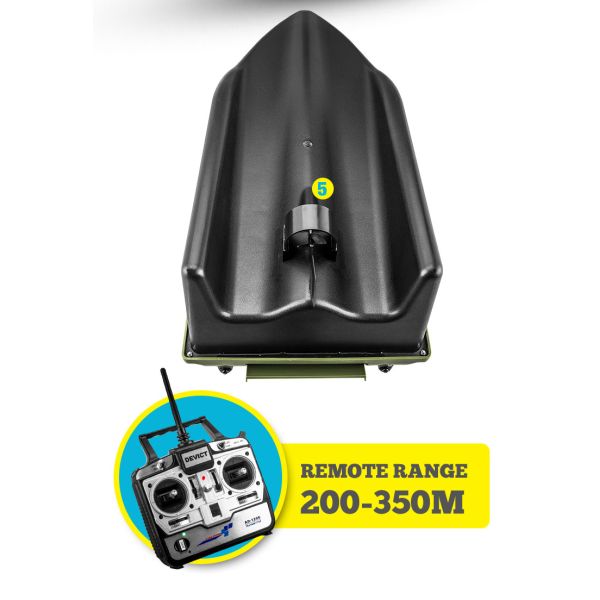 Green RC Fishing Bait Boat DEVC-104 7.4V / 6A lithium battery