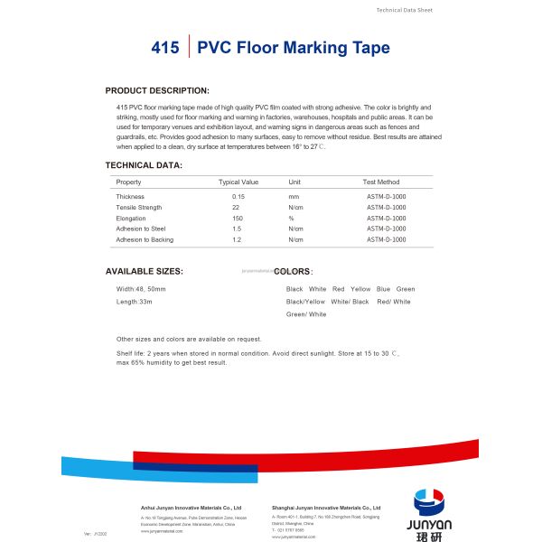Premium Grade Electrical Insulation Tape Bright Color PVC Floor Marking for Safety Waterproof Weather resistant Customized Size