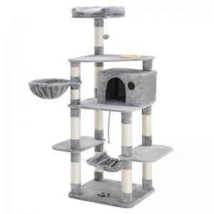 China Heavy Duty Songmics Cat Tree , Unique Cat Furniture Convenient With Feeder Bowl on sale