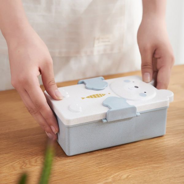 PP And Wheat Straw Fibre Lunch Box 2 Compartments Bento