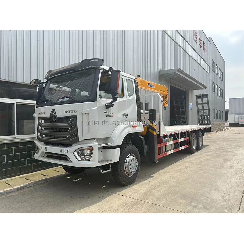 SINOTRUK HOWO 6x4 Flat Bed Truck Mounted Crane