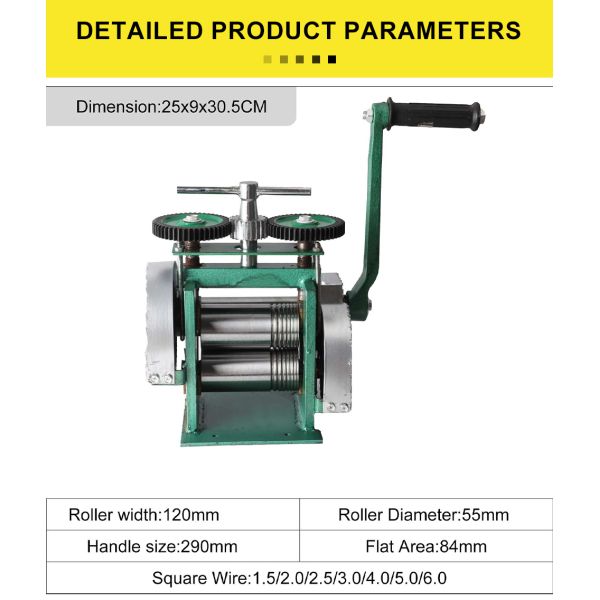 120mm Rolling Mills Machines Jewelry Press Machine Distance Adjustable