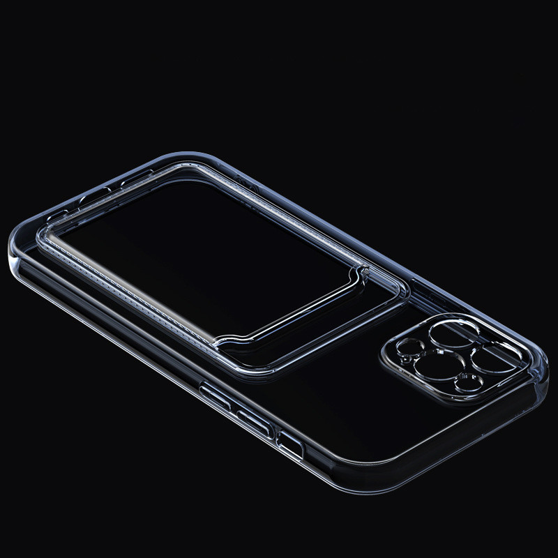 High Clear Soft Tpu Phone Cases For Iphone 6 7 8 X 11 12 pro Max Camera protective Anti-Yellow Card Pocket