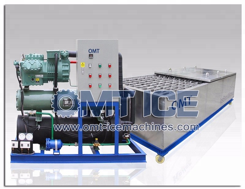 OMT Block Ice Crusher Machine for Crushing 5-100kg Ice Block 1100*750*1100mm Dimensions and 160 KG Weight