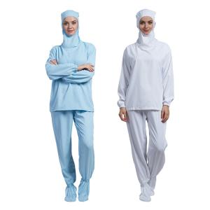Quality Cleanroom ESD Underwear Hooded 10e6-10e9 Ohm Polyester Pongee wholesale