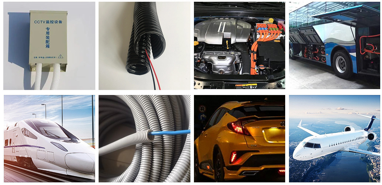 PP Plastic Corrugated Pipe 125 Centigrade Flame Retardant For Cable / Wire Protection