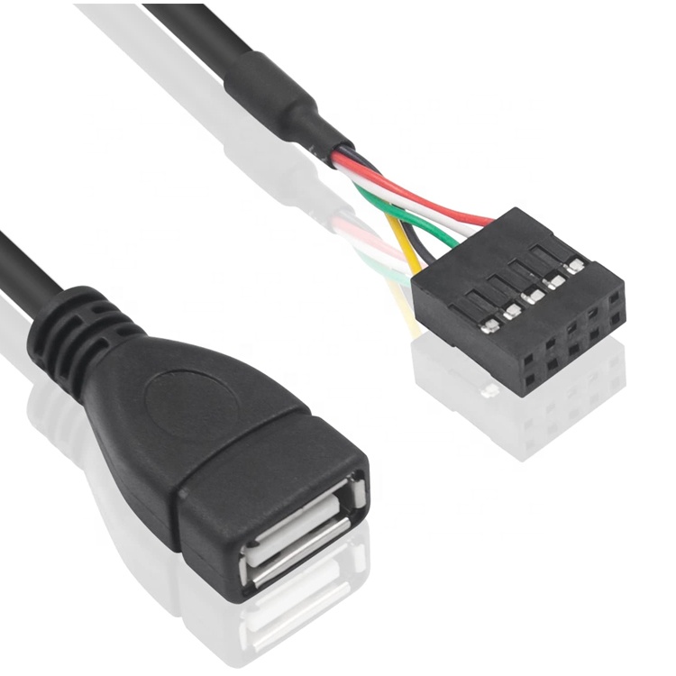 USB Type A Female to 9 Pin Dupont Female Header Motherboard Adapter Cable