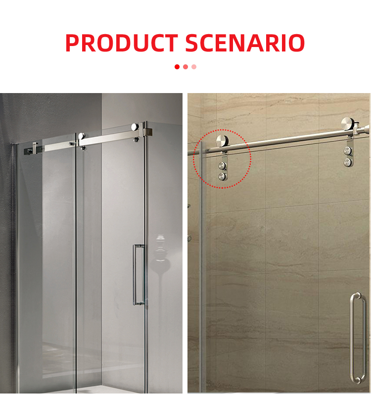 Sliding Shower Room Glass Door Accessories System Hardware Set in Silver/Black/Golden