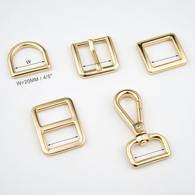 20mm Gunmetal Bag Hardware Pin Buckle Adjuster Metal Swivel Hook Snap and D Ring Bag Accessories for Making Bag