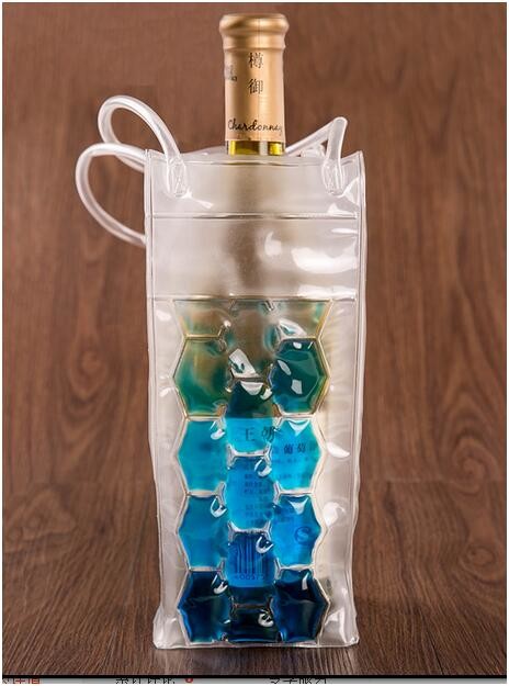 Promo Vinyl Pvc Wine Cooler Bag Custom Handle With Logo Printed