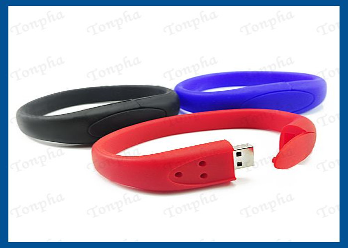 Stylish Wristband Flash Drive Customized Printed Logo Silicone Material