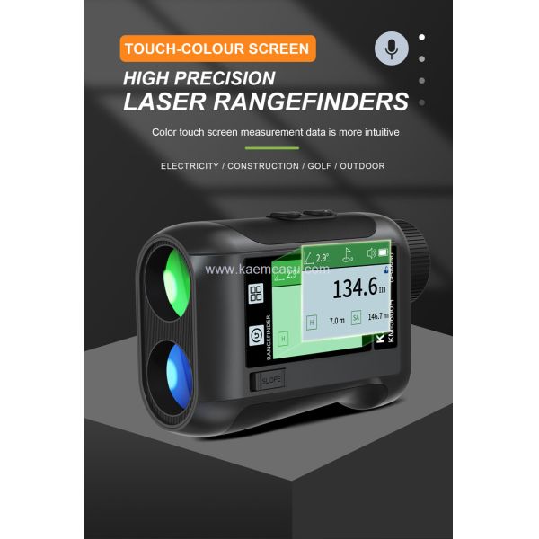 kaemeasu Rechargeable Laser Rangefinder Voice Golf Range Finder LCD Display Telescope With Side Screen J1200