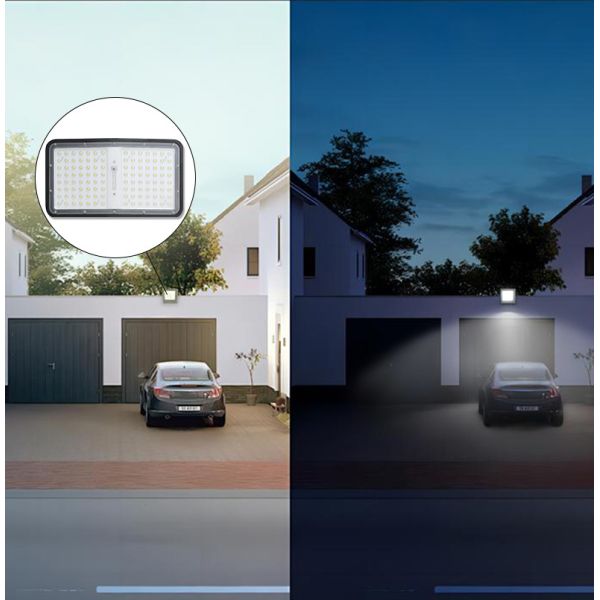 Powerful Curved LED Solar Flood Light With Motion Sensor For Garden Lighting