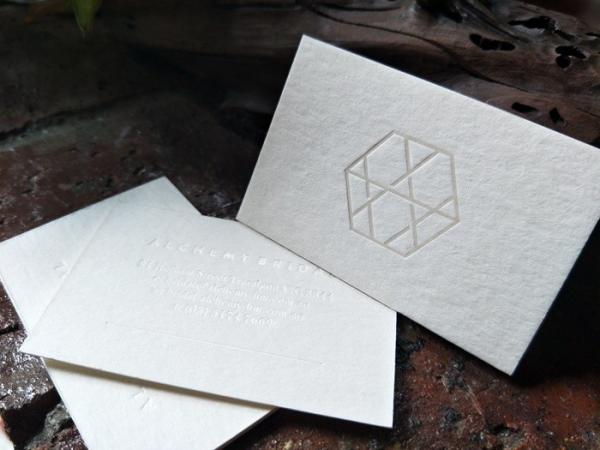 Luxury Cotton Double Sided Letterpress Business Cards With Clear Transparent