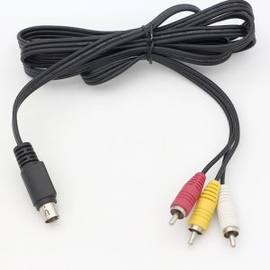 China OEM 9 Pin Mini Din to RCA S Video Audio Cable for TV Displays Audio Video Receiver on sale