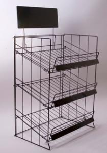 Quality 2ters 4 pegs black powder coated wire counter display rack wholesale