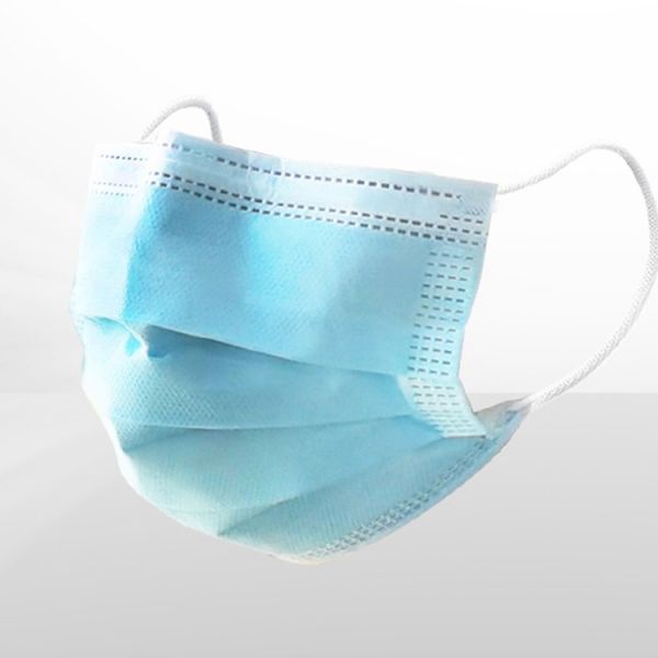 Blue Anti Virus 3ply Face Mask , Non Woven Disposable Mask 95% Filter With Earloop