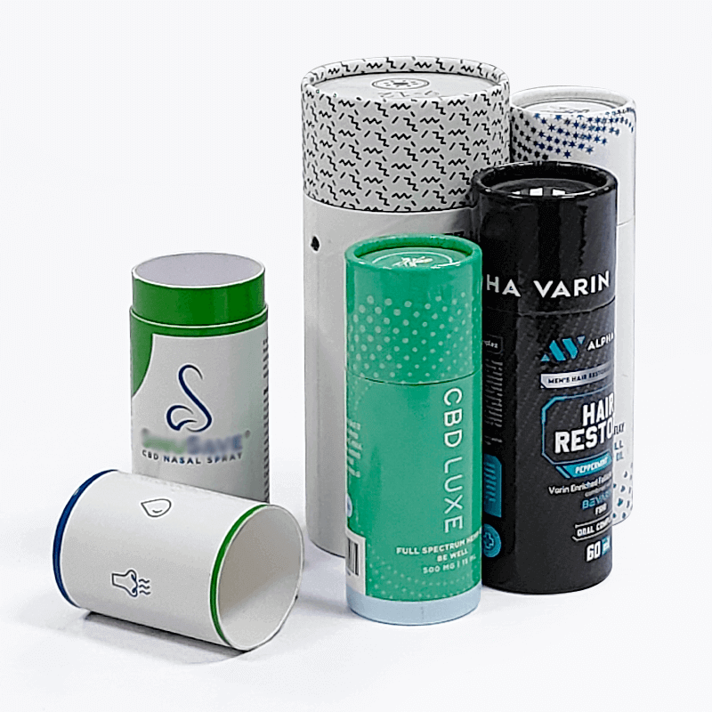 Personalized Tube Packaging Box Recyclable Paper Tube For Cosmetics Bottles