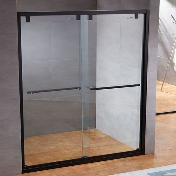 Cheap Black Frame Matt Tempered Glass Shower Screen Sliding Clear 288S for sale