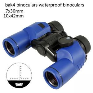 China blue 10x42 waterproof binoculars and compass 7x30 rangefinder marine waterproof binoculars on sale