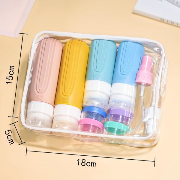 16 Pack 90ml 60ml Silicone Travel Bottle Set TSA Approved Leak Proof