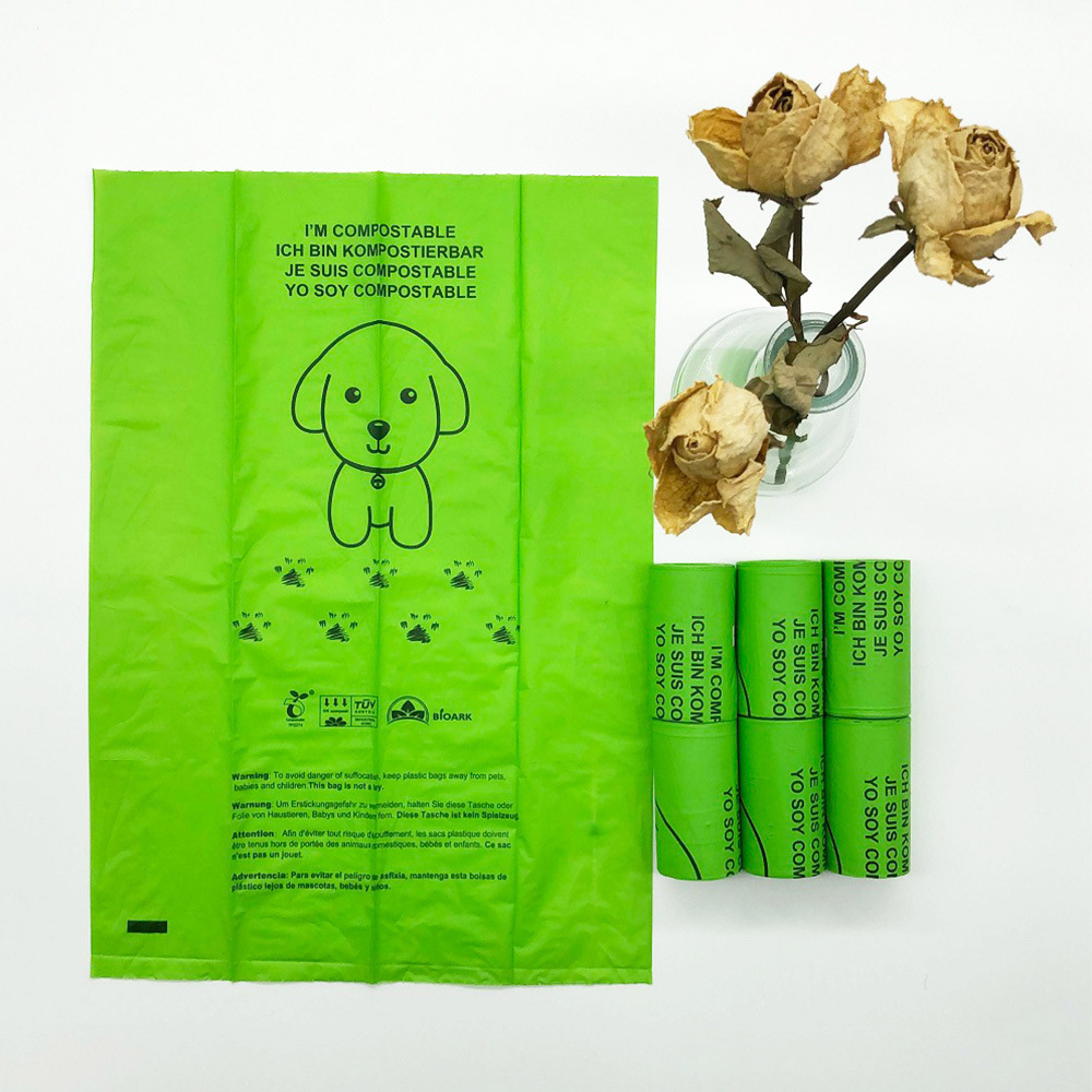 Unit Roll Pet Dog Cat POP Plastic Garbage Bag Degradable for Green and Health Materials
