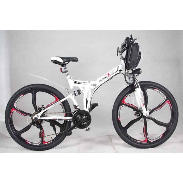 21 Speed Foldable E Bicycle 48V 15AH Lithium Battery With Carbon Steel Frame