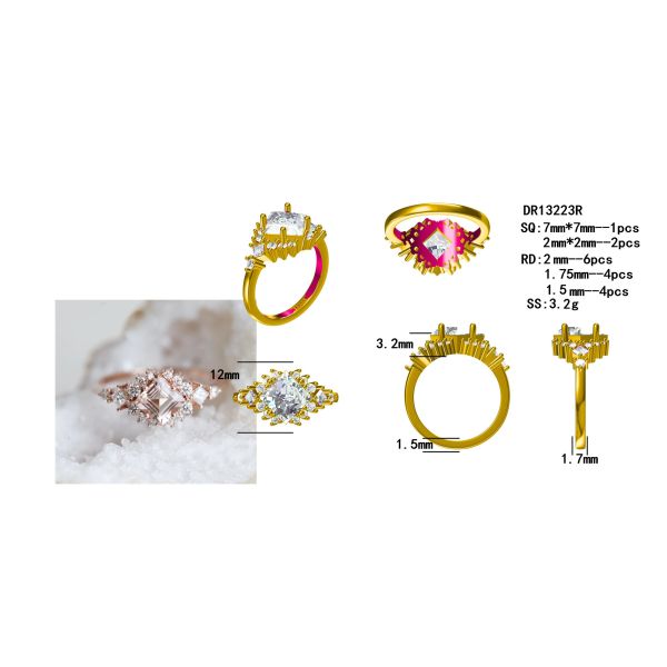 Fascination Pretty Customized Silver Jewelry Rose Gold Plated Fine Sparkling
