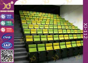 China Metal Lecture Hall Seating / Musical Hall Seats / Stacking Church Chairs with Book Net on sale