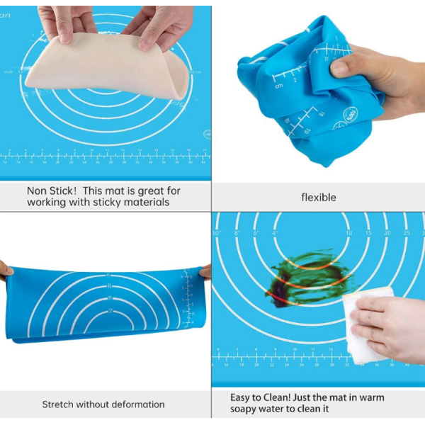 Non Stick Baking Mat with Measurements Silicone Pastry Mat Dough Rolling Mat