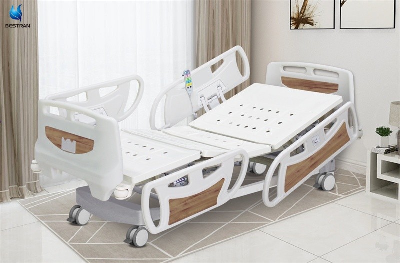 Patient Fully Electric Hospital Bed 5 Function Pressure Relief Motorized Medical Bed