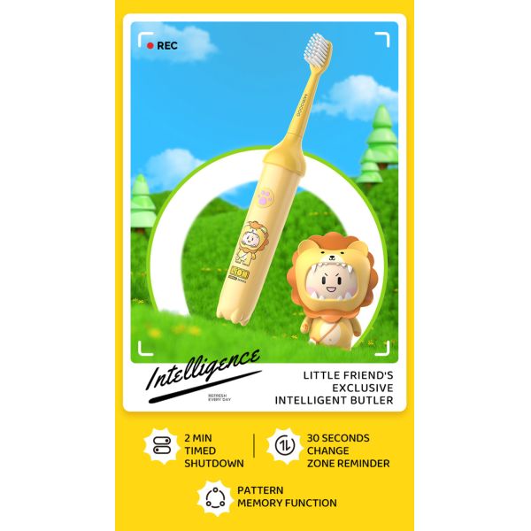 Sonic Electric Toothbrush Cartoon Smart Children Toothbrushes For 3-15 Year Old Kids