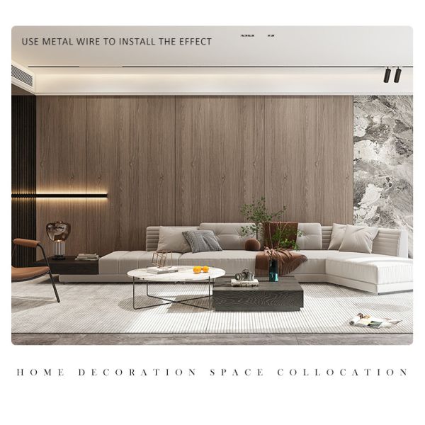 Wood Grain PVC Wall Board 5mm Flexible Bamboo Charcoal Decorative Wall Panel