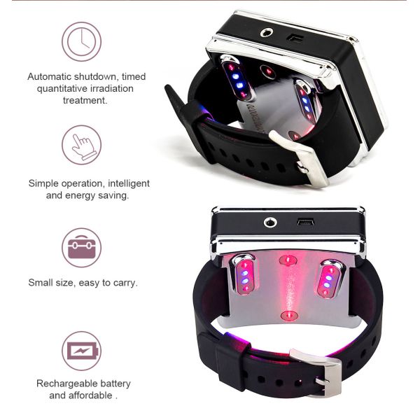 High Blood Pressure Laser Therapy Watch 650nm 450nm For Hypertension Management