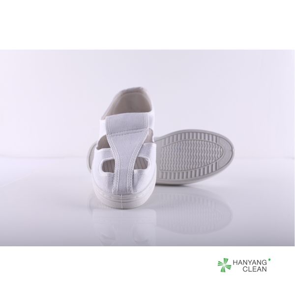 Breathable PVC Sole Four 4 Holes White Cleanroom Antistatic ESD Shoes rubber bottom safety shoes industrial
