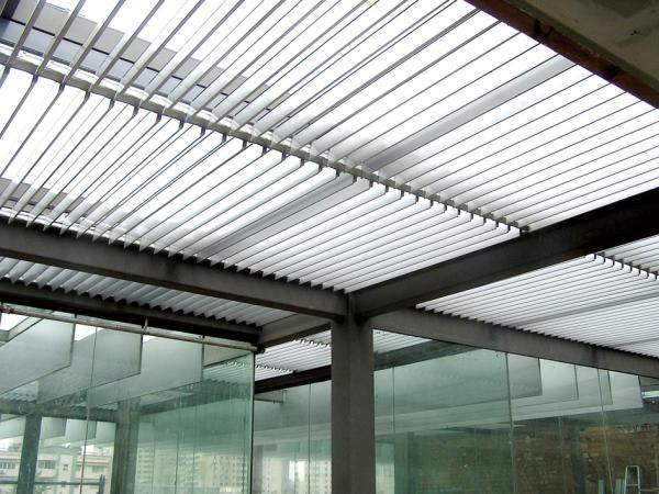 Aluminum Architectural Louvre Facade System Hollow Flat Louver Vertical
