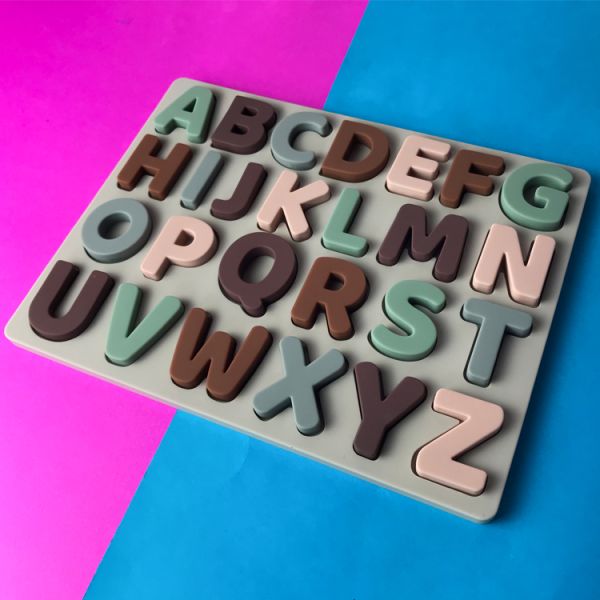 Non Toxic Silicone Early Educational Toys Movable Letter Puzzles For Kids