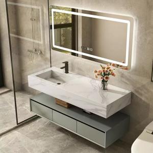 China Customized Bathroom Vanity Units Luxury Slate Wall Mounted Floating on sale