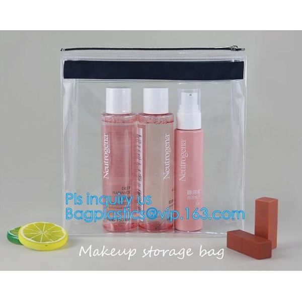 fashion thick clear retail custom printed pvc slider zipper bag, mini plastic zipper cosmetic slider zip bags with print