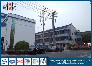 China 9m 30ft Power Transmission Poles Bitumen Painted 69kv Electric Steel Pole on sale