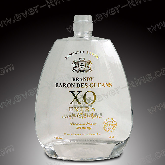 Luxury Embossing 750 ML Cognac Glass Bottle