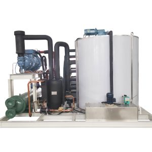 China Industrial Fresh Water Flake Ice Maker Machine 5 Tons Direct Cooling on sale