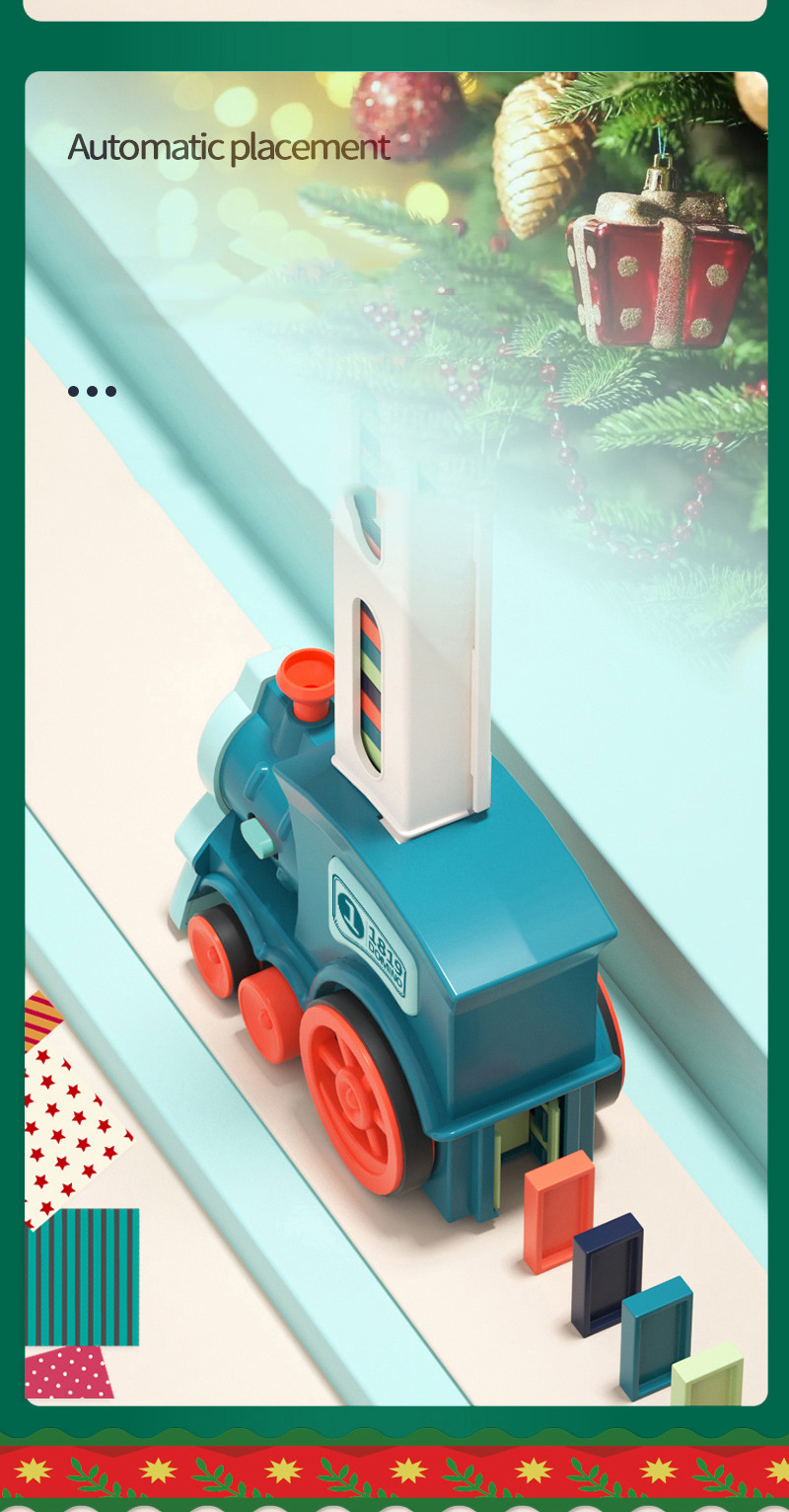 Plastic Electric Music Lighting Toy Trains for Age 4-6Y DIY Domino Automatic Licensing