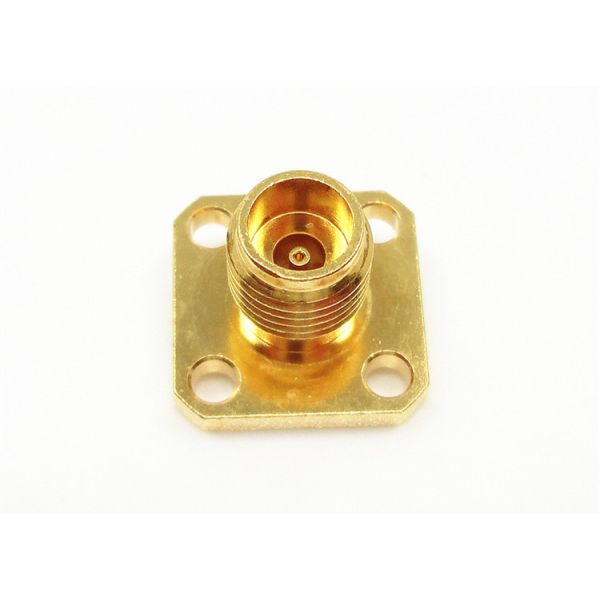Gold Plated 2.4mm Female Straight 4 Holes Flange Mount Millimeter Wave Connector