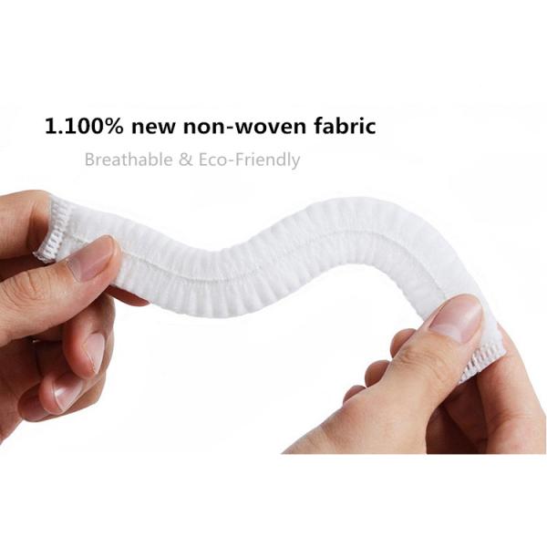 Waterproof Non Woven Caps , Disposable Bouffant Caps Eco Friendly With Elastic Edge