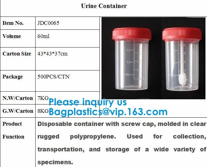 Sterile Disposable Hospital Sample 60ml 100 120 Ml Test Measurement Collection Urine Collector Cup Container